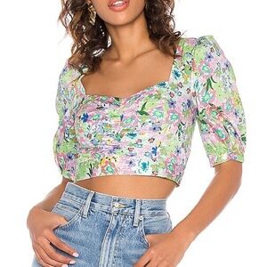 For Love & Lemons Jardine Crop Top